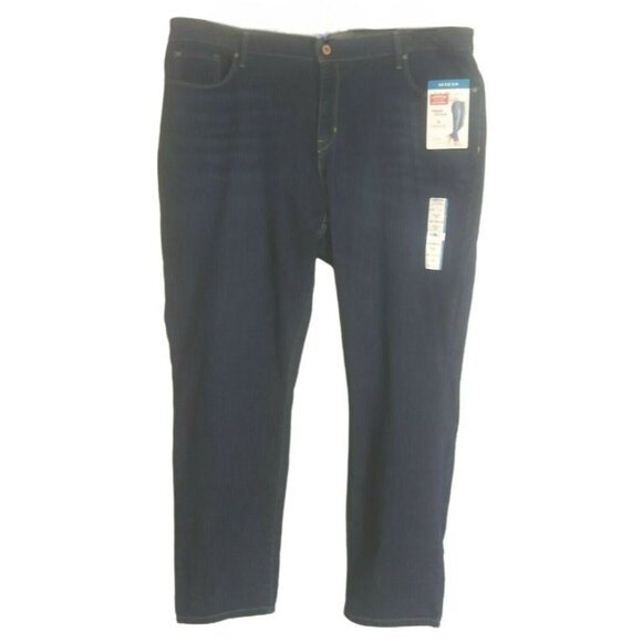Signature By Levi Strauss Plus Size 22 Jeans Mid Rise Slim For Women Dark Wash. - Picture 2 of 10